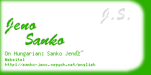 jeno sanko business card